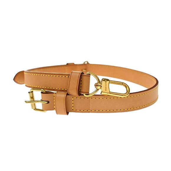 LOUIS VUITTON Logo Shoulder Strap Leather Brown GHW Bag Accessory 68KA962 - Picture 1 of 8